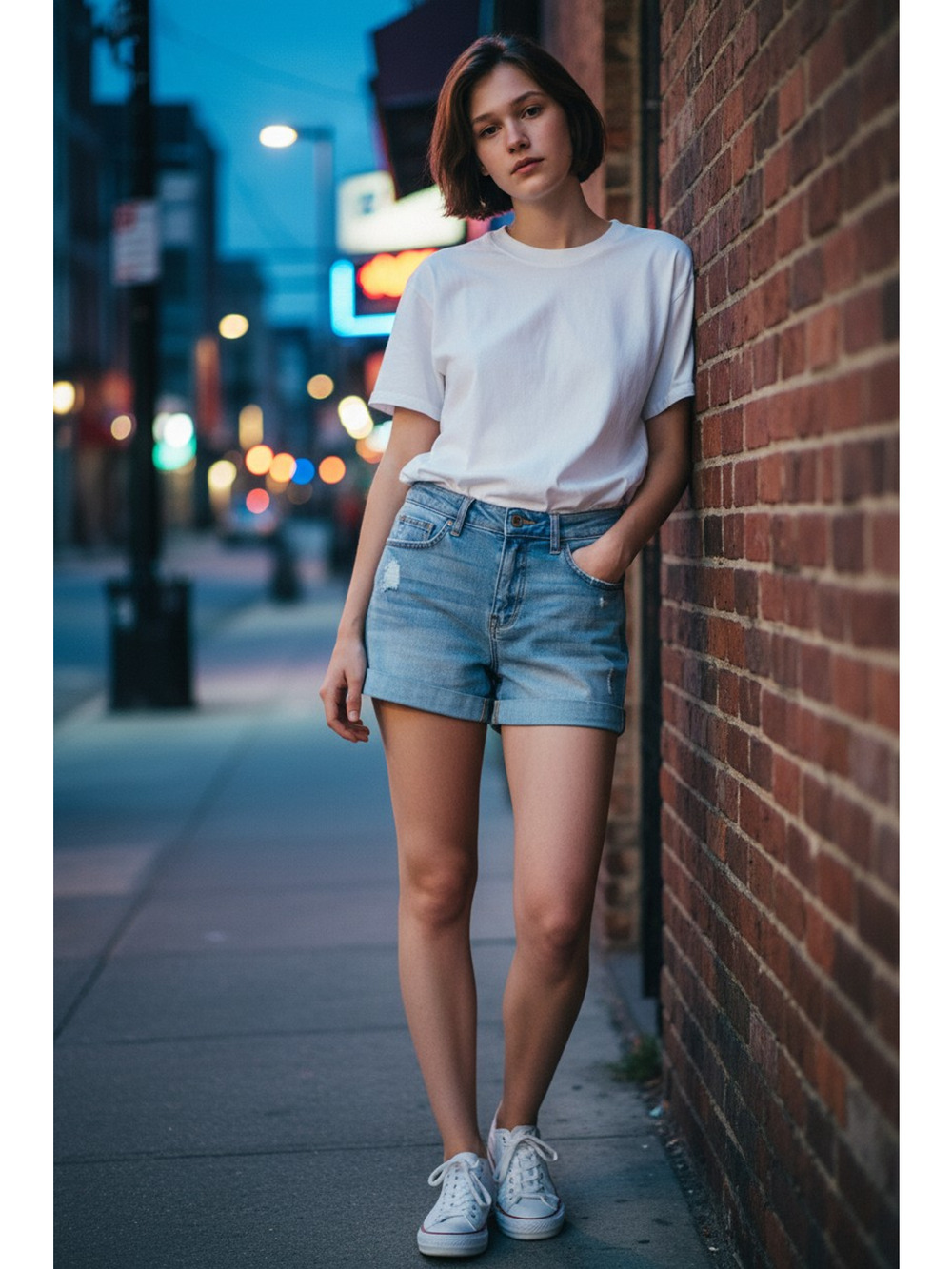 Denim Shorts Light Wash Distressed Cuffed Hem Casual Summer Cotton Jean Shorts